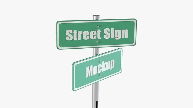 Street Sign Low-poly 3D model 3