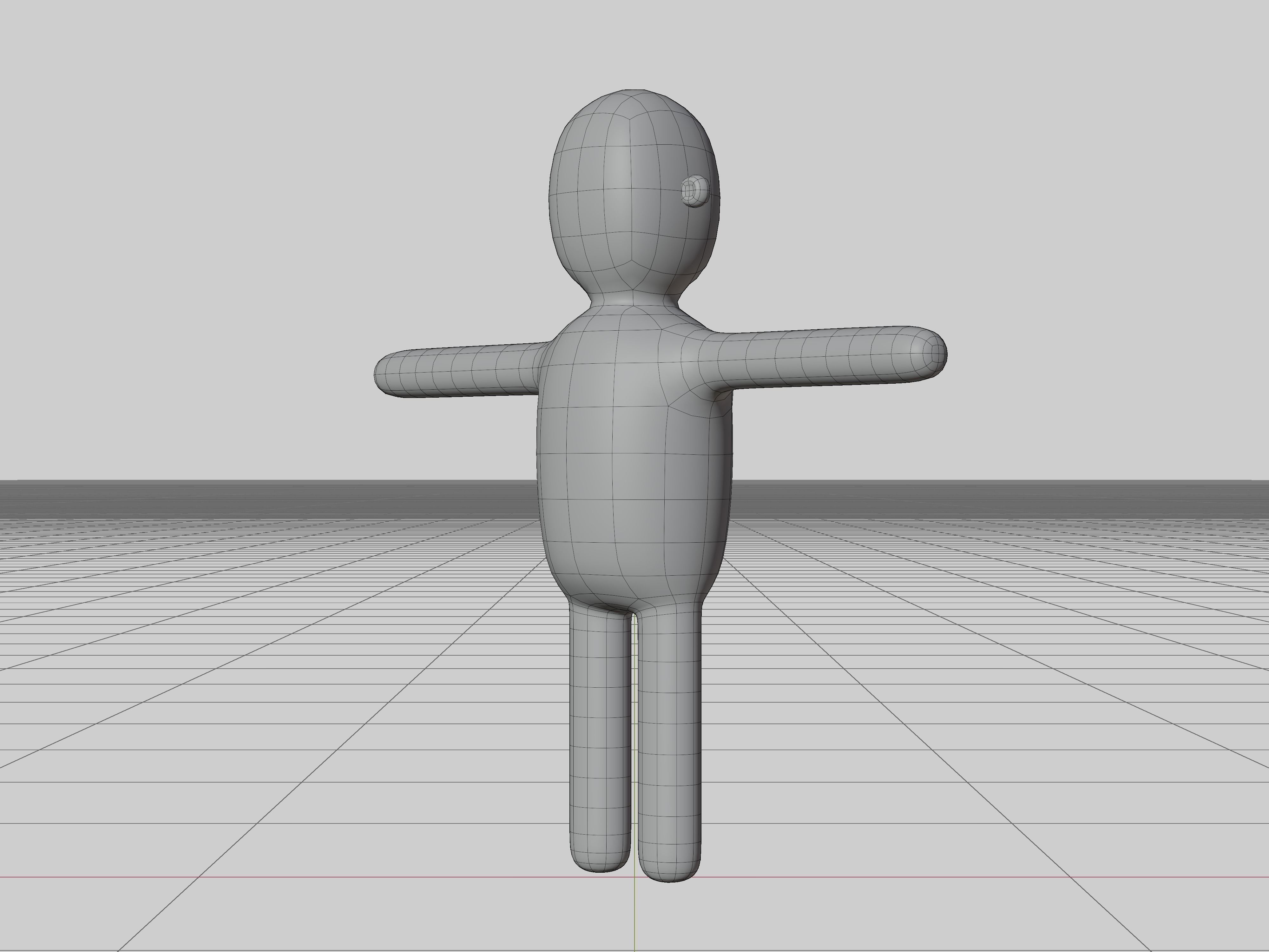 3D character man simple cartoon ready-to-use no texture 3D model_8