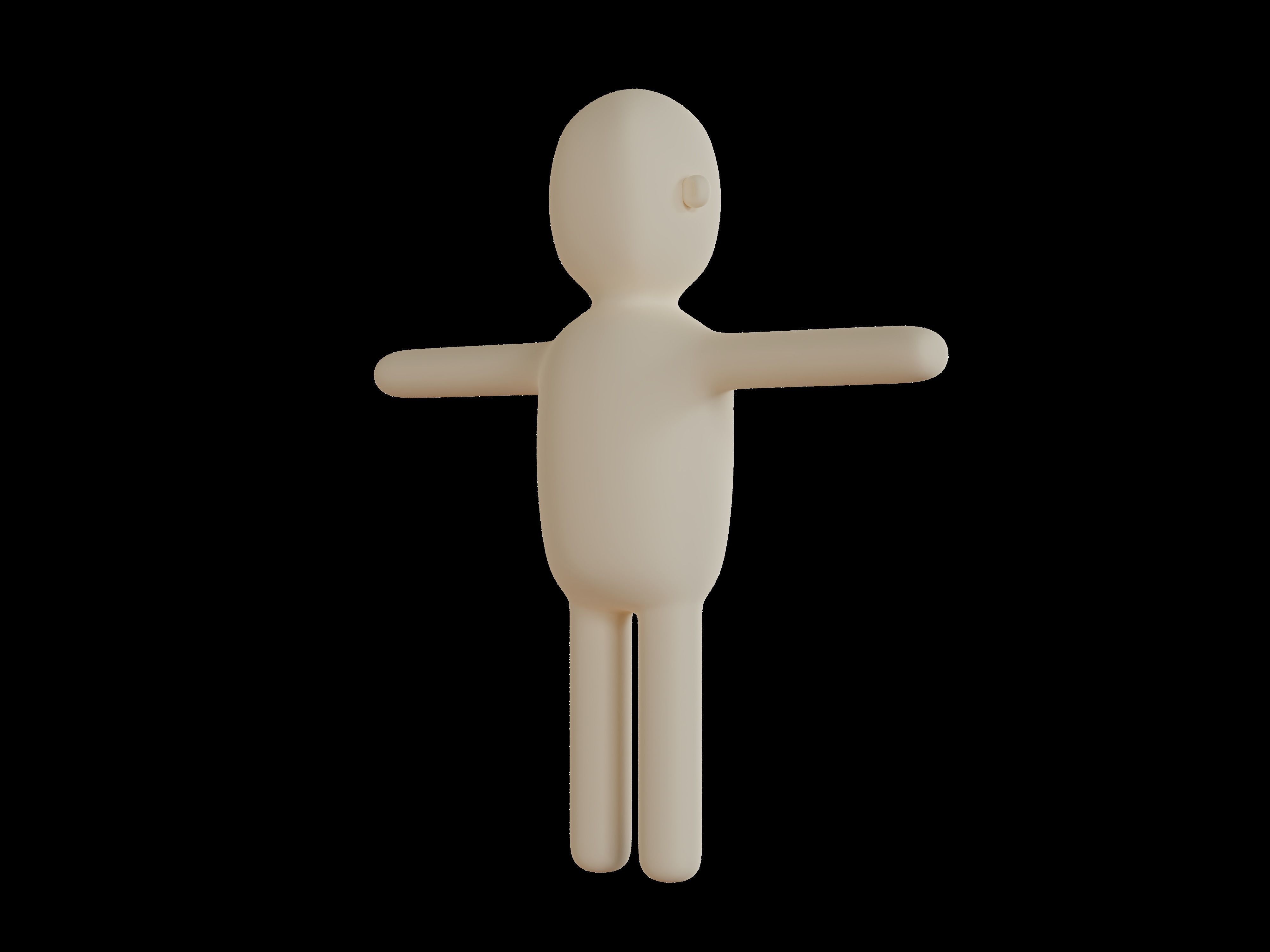 3D character man simple cartoon ready-to-use no texture 3D model_6