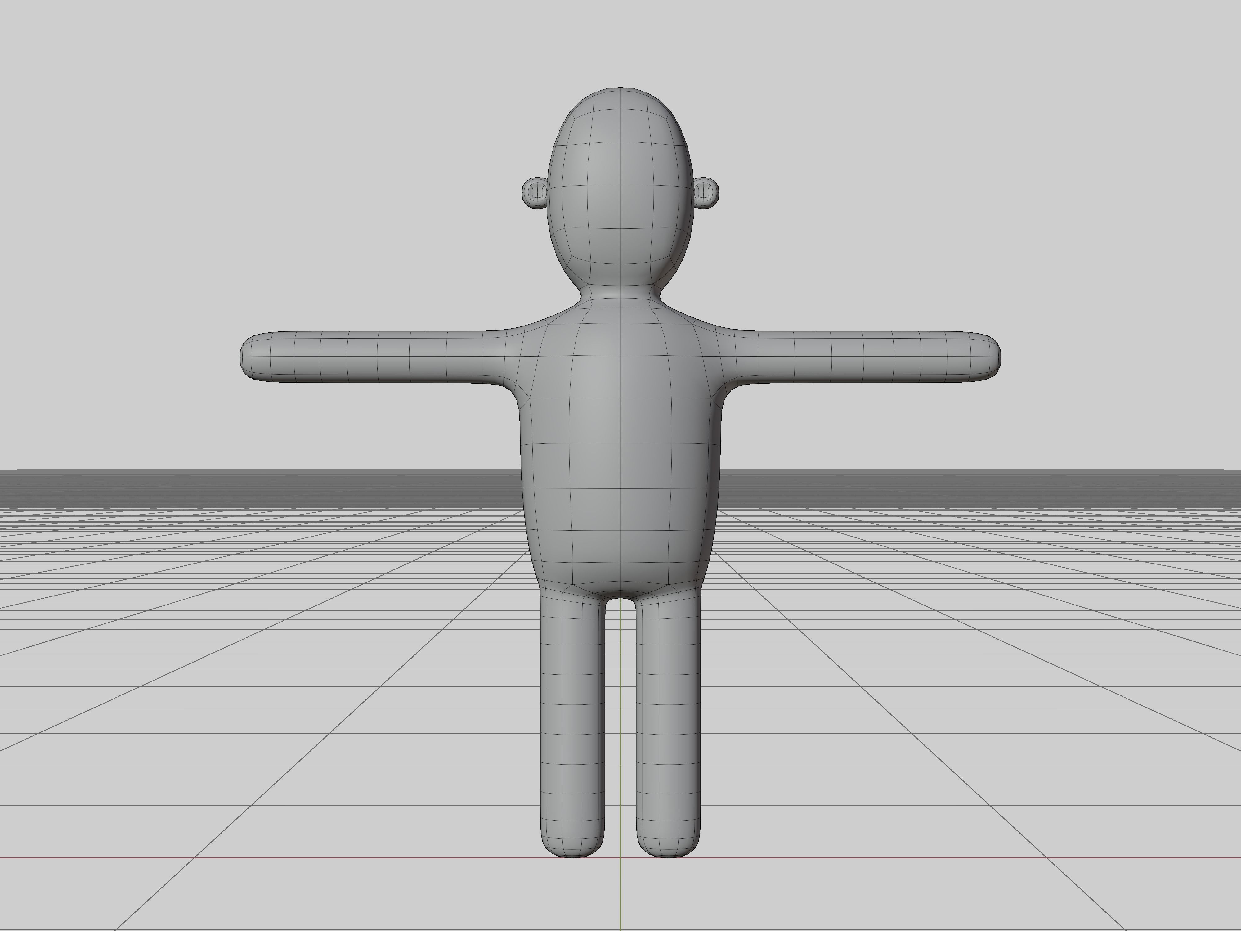 3D character man simple cartoon ready-to-use no texture 3D model_11