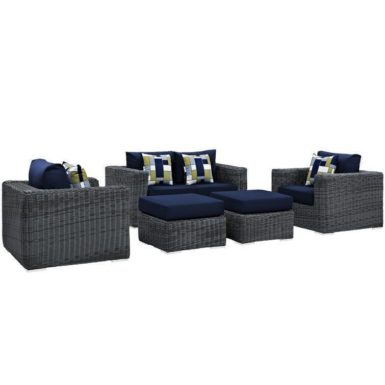 Keiran Wicker Rattan Seating Group  3D model_1