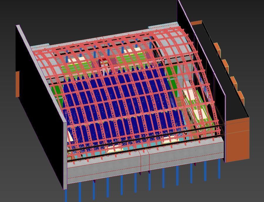 Volleyball Court Pavilion Scene 3D model_13