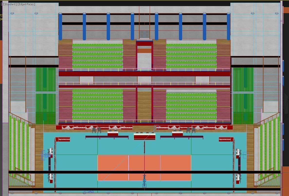 Volleyball Court Pavilion Scene 3D model_9
