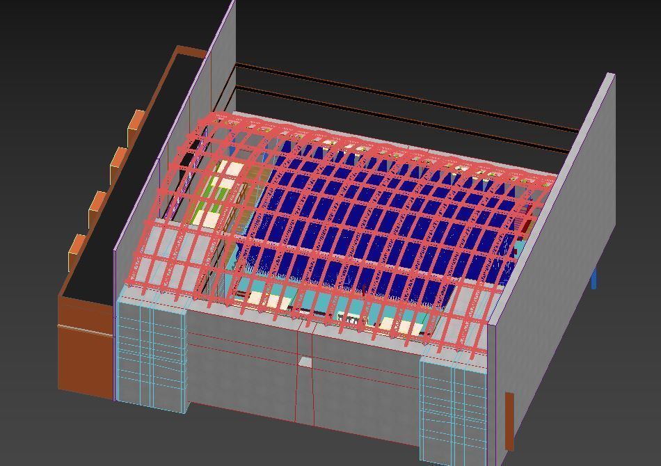 Volleyball Court Pavilion Scene 3D model_14