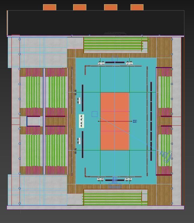 Volleyball Court Pavilion Scene 3D model_8