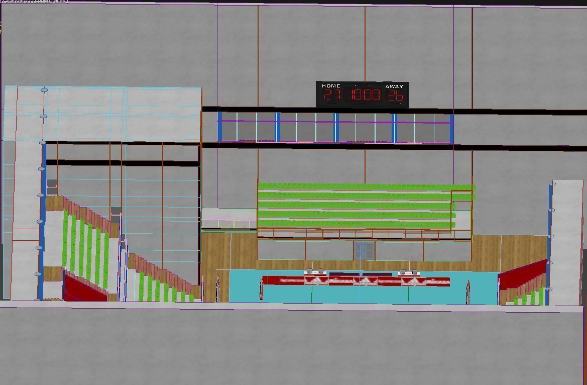 Volleyball Court Pavilion Scene 3D model_11