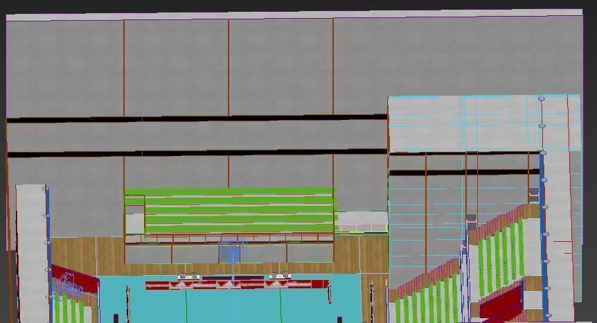 Volleyball Court Pavilion Scene 3D model_12