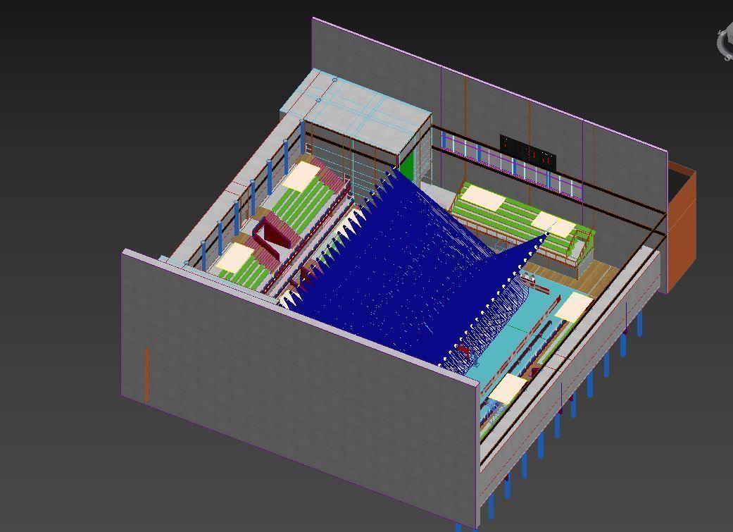 Volleyball Court Pavilion Scene 3D model_7