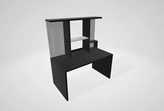 table desk with shelves