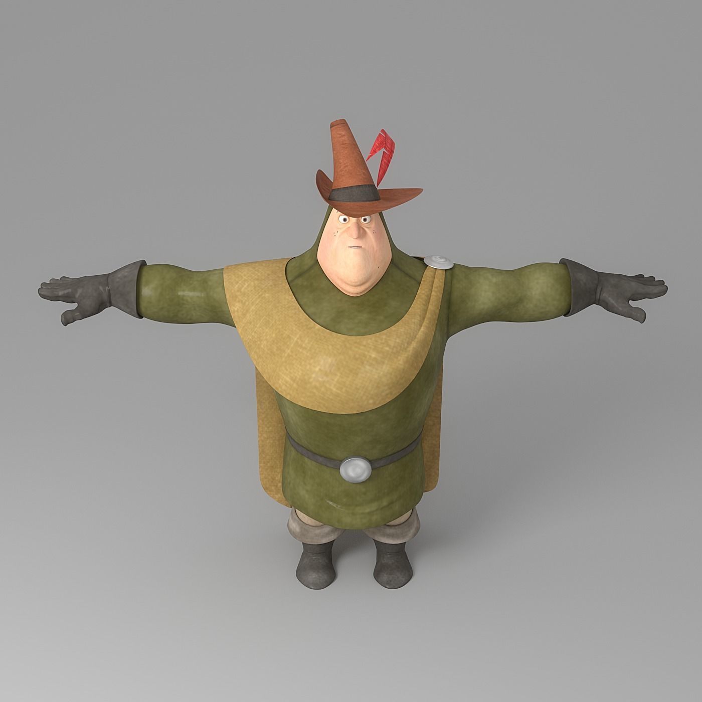 cartoon man 5 Low-poly 3D model_1
