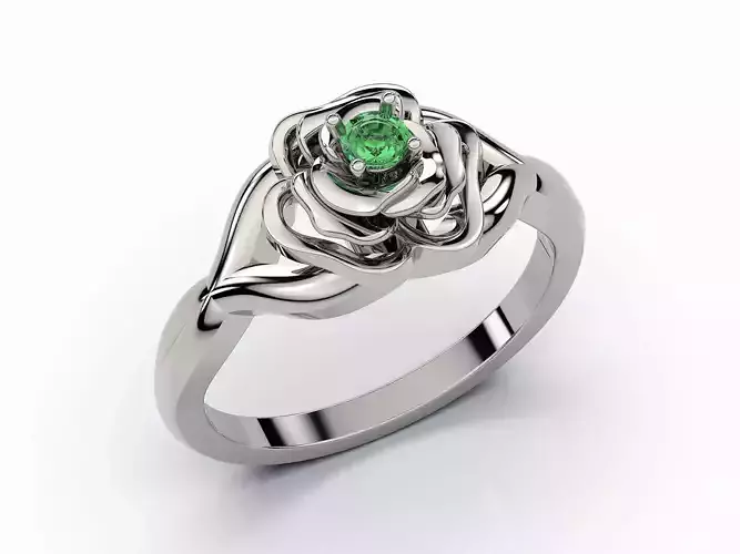 Rose ring  gold silver printable jewelry 3D model 3D print model