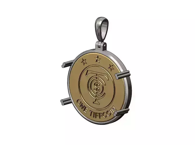 Tiffcoin coin pendant frame with bail