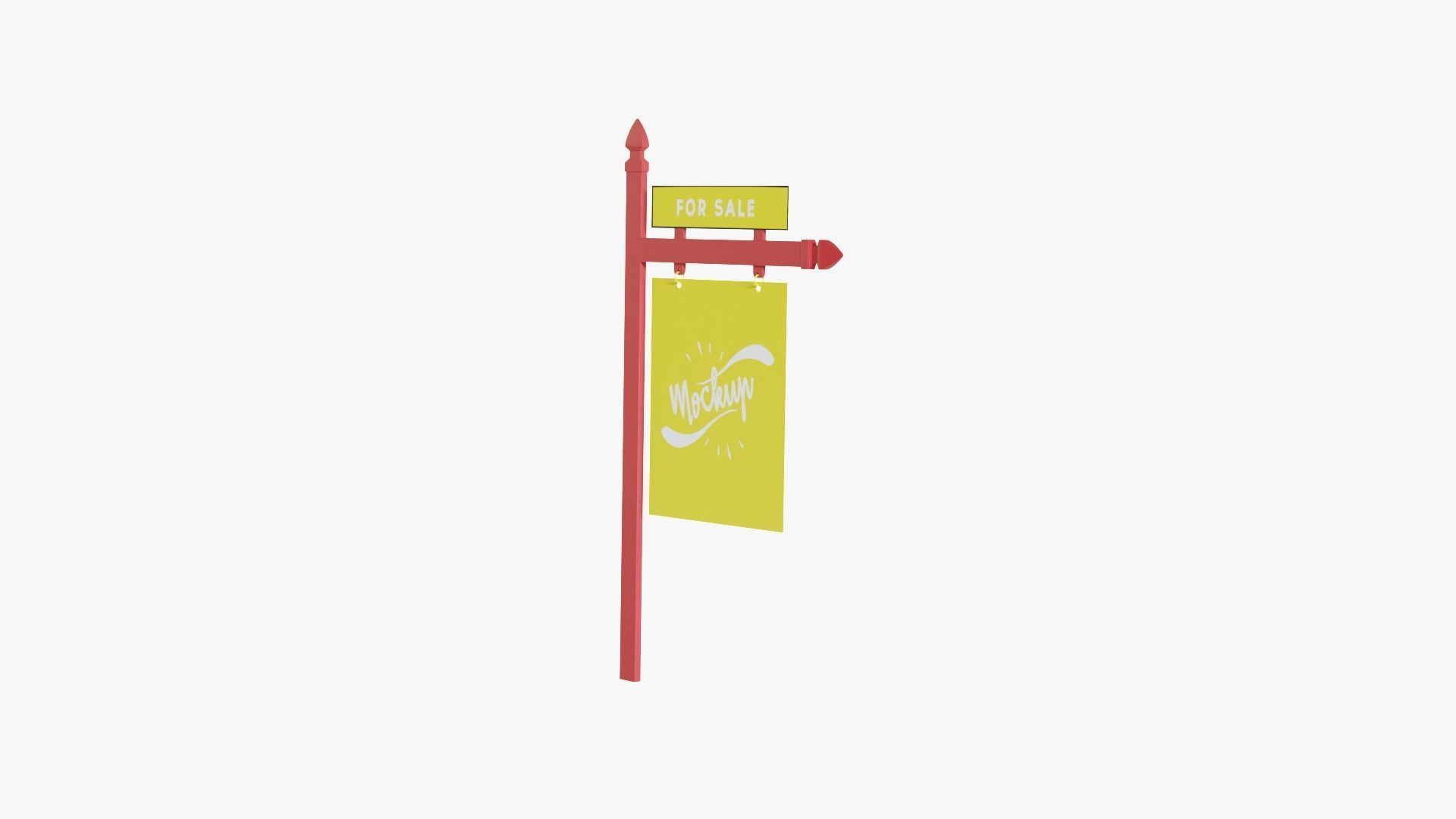 Real Estate Sign Low-poly 3D model_6