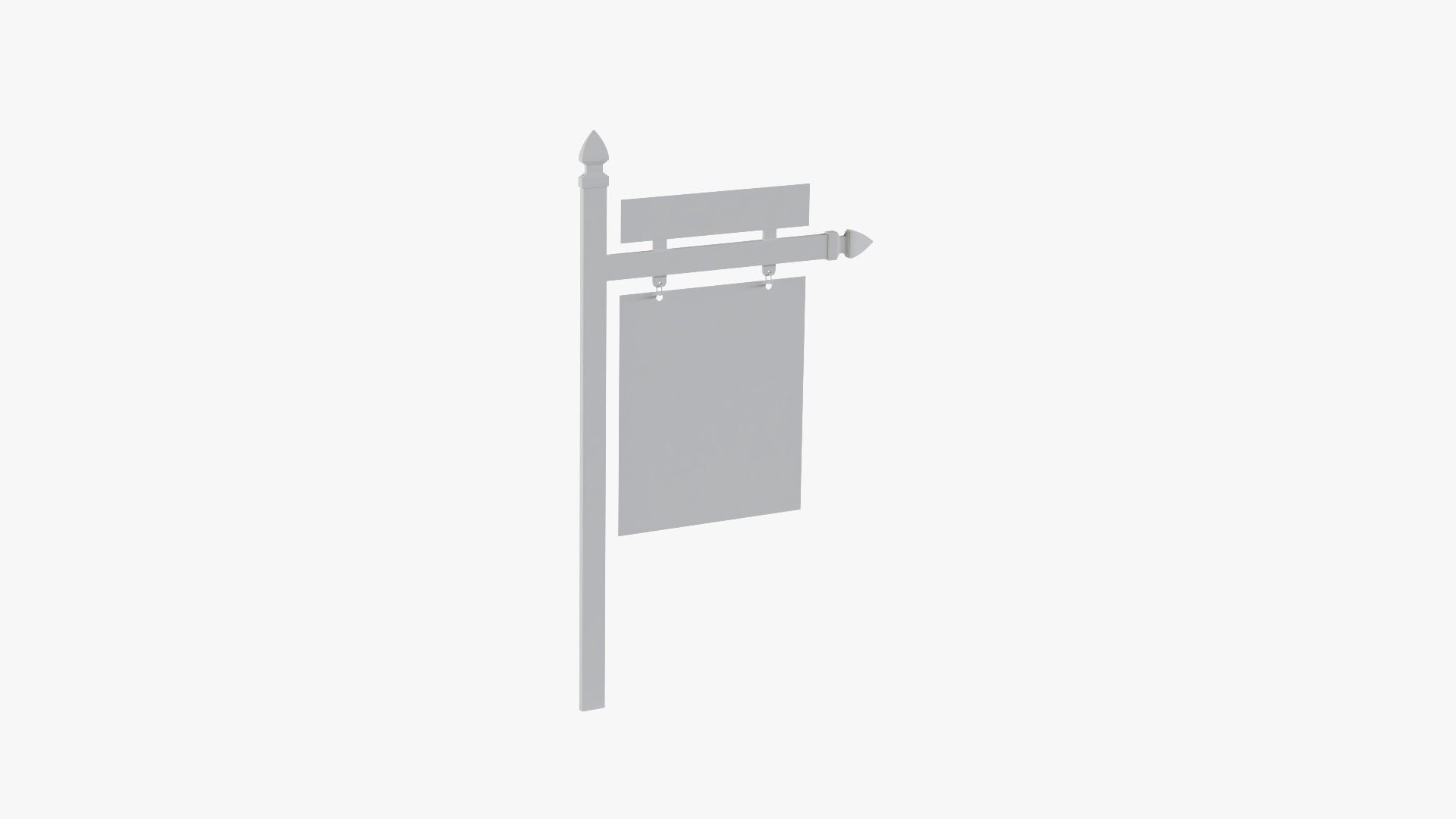 Real Estate Sign Low-poly 3D model_9