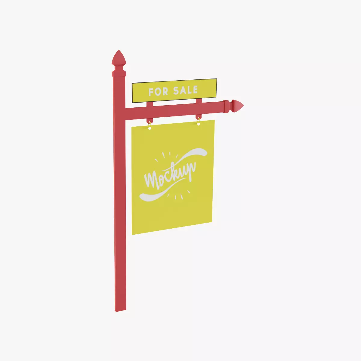 Real Estate Sign Low-poly 3D model_0