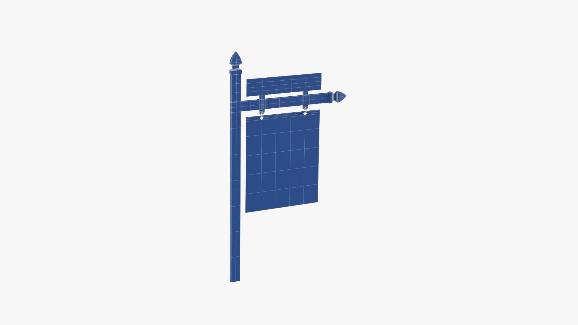 Real Estate Sign Low-poly 3D model_16