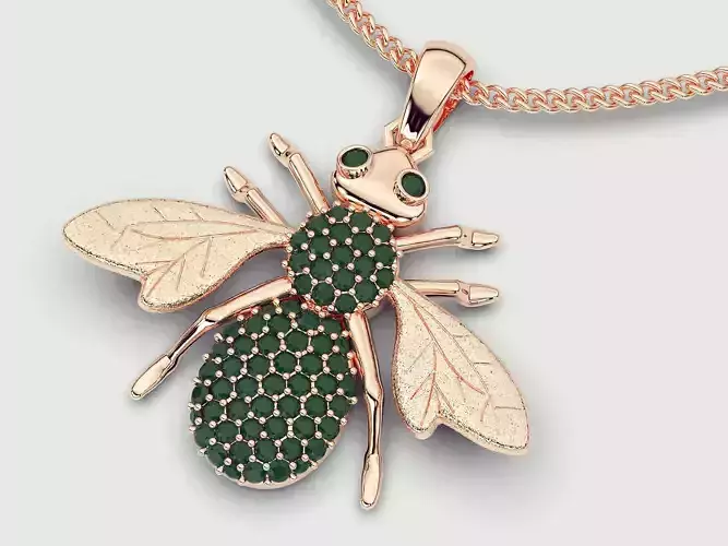 Fly pendant gold printable jewelry 3d model 3D print model