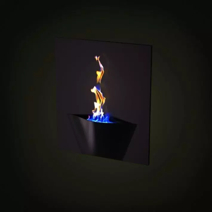 Small Wall Fireplace 3D model_0