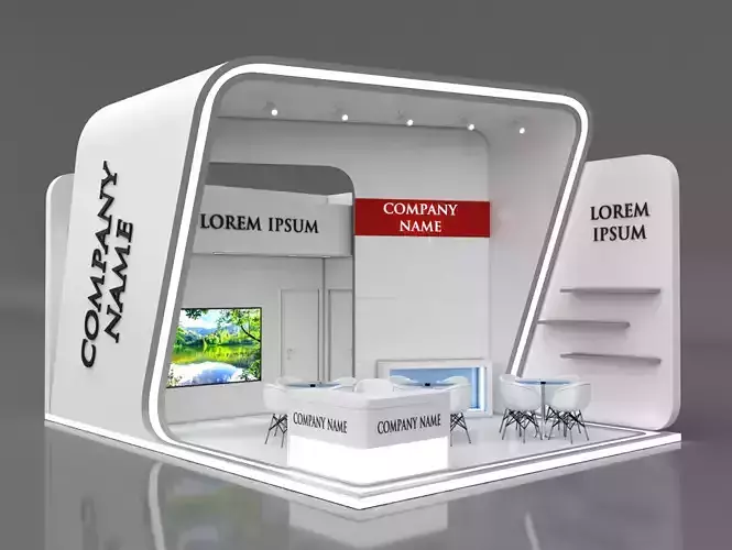 Booth Exhibition Stand Stall 8x6m Height 500 cm 2 Side Open