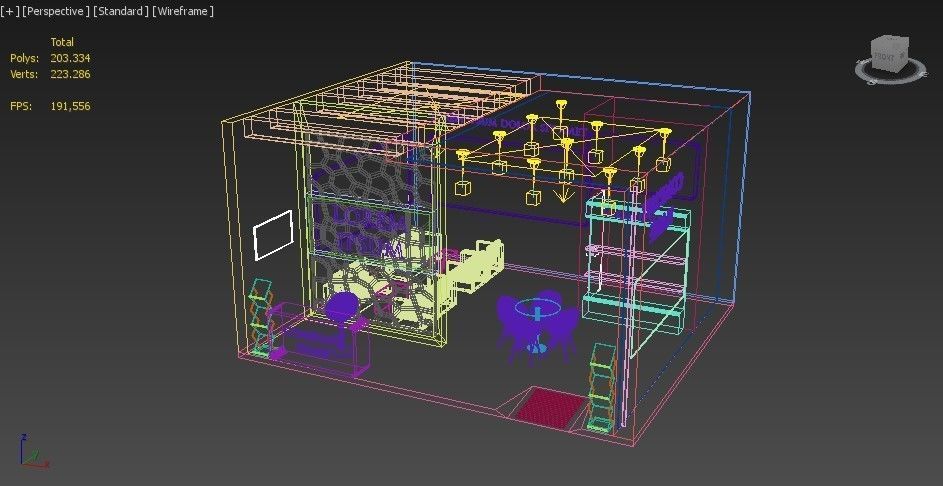 Booth Exhibition Stand Stall 7x6m Height 400 cm 1 Side Open 3D model_4