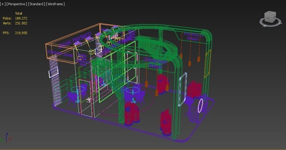 Booth Exhibition Stand Stall 8x5m Height 450 cm 4 Side Open 3D model_10