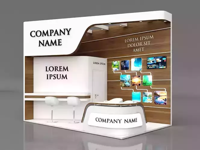 Booth Exhibition Stand Stall 5x3m Height 400 cm 2 Side Open