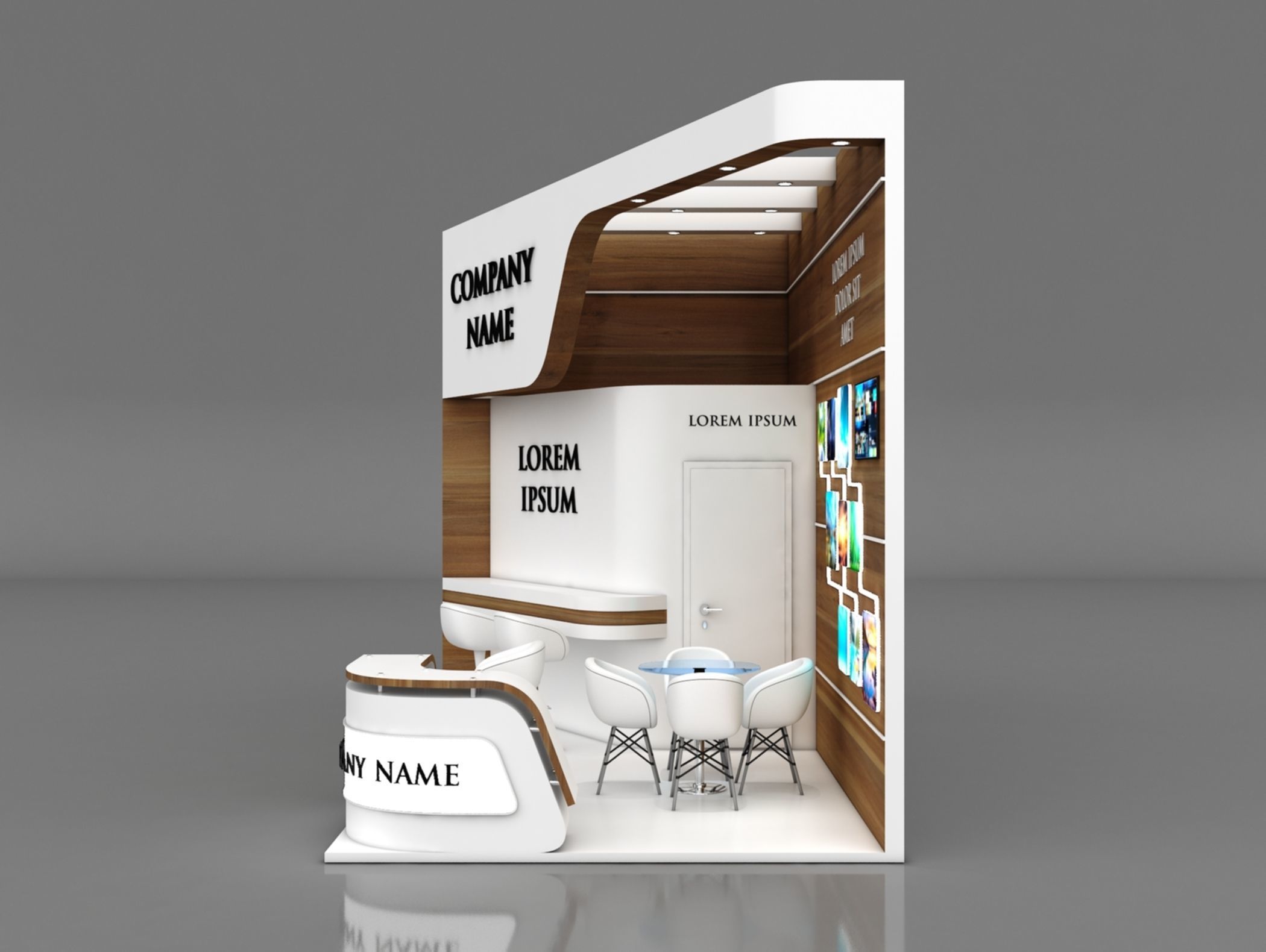 Booth Exhibition Stand Stall 5x3m Height 400 cm 2 Side Open 3D model_3