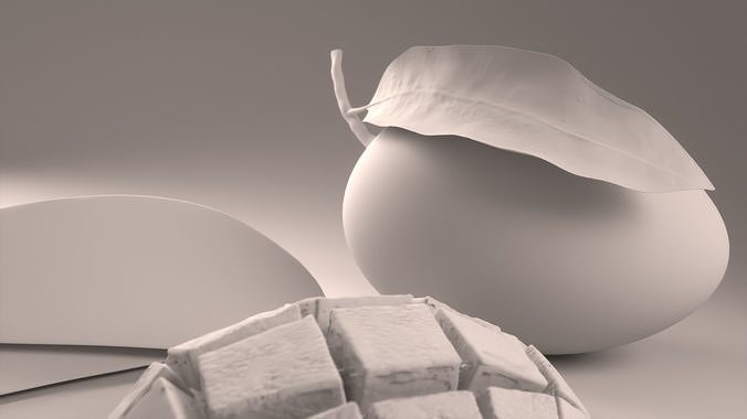 Mango cubes slice 3D model 7