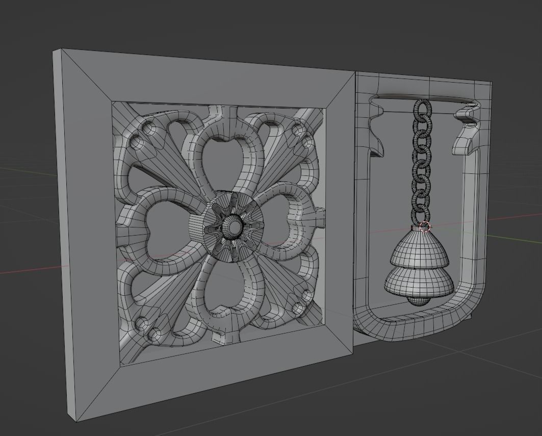 CNC MODEL door with bell 3D model_3