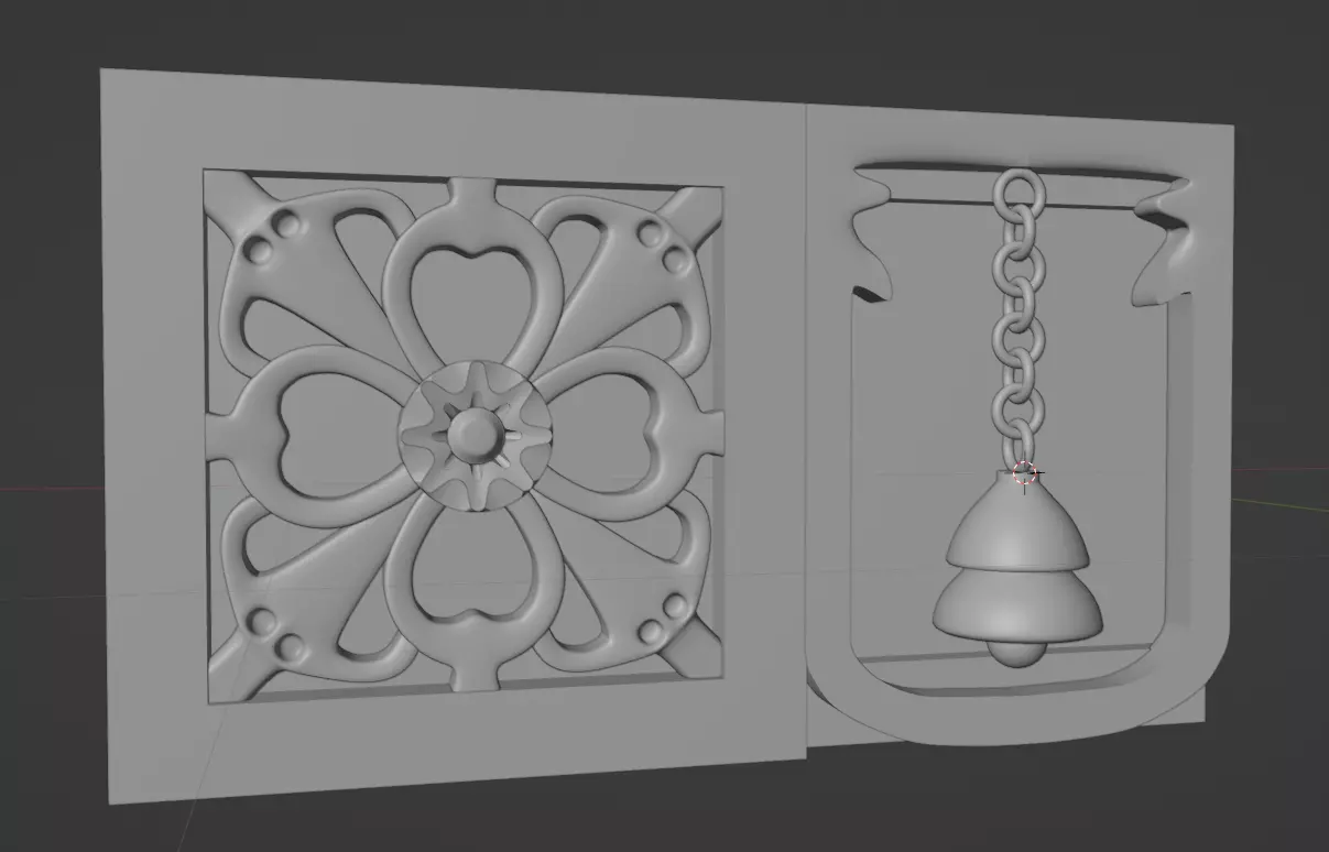 CNC MODEL door with bell 3D model_0