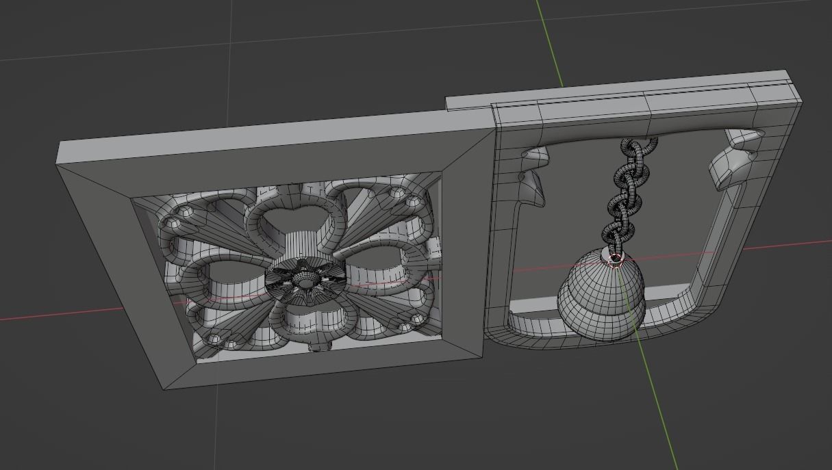 CNC MODEL door with bell 3D model_4