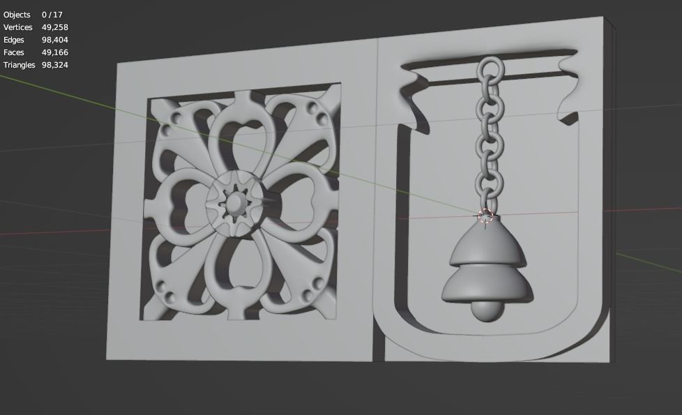CNC MODEL door with bell 3D model_6