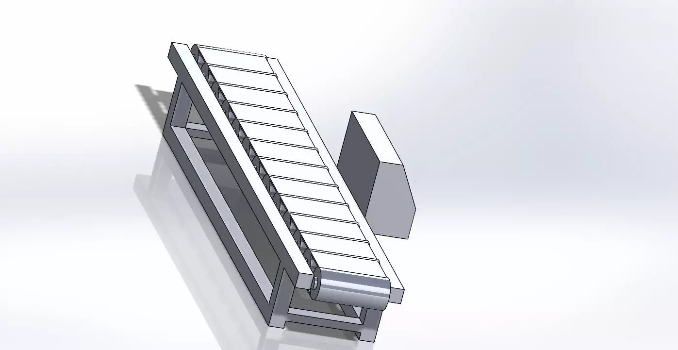 conveyor metal railing 3D model_0