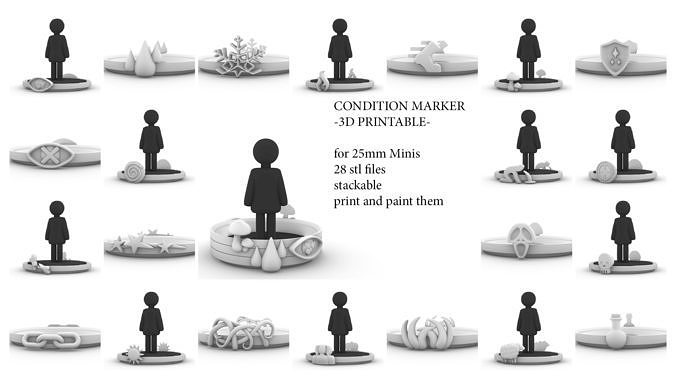 megabundle 28 condition marker stackable rings  3D print model