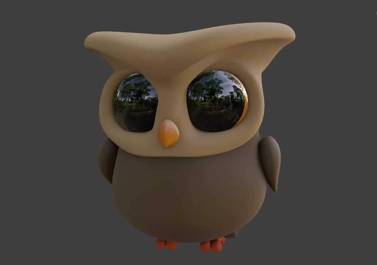 Cartoon Owl 3D model_0