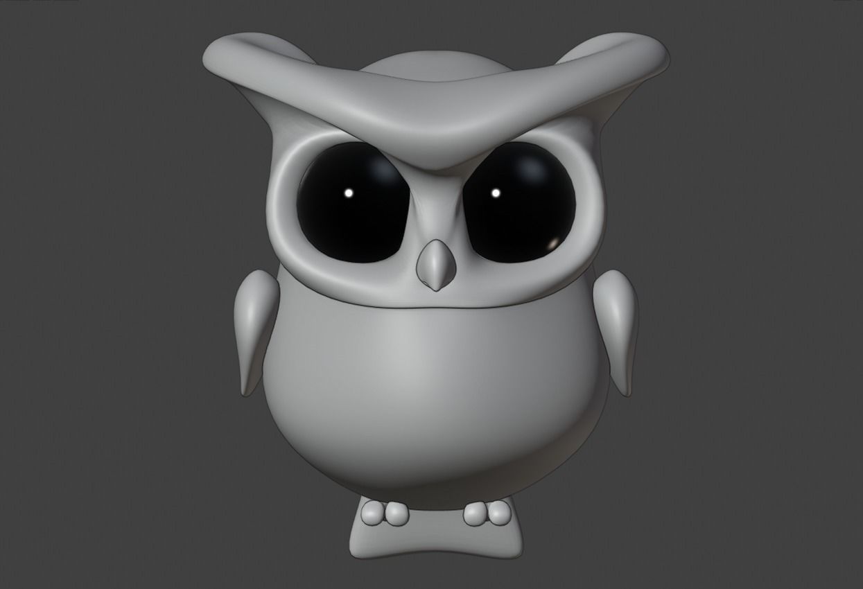 Cartoon Owl 3D model_6