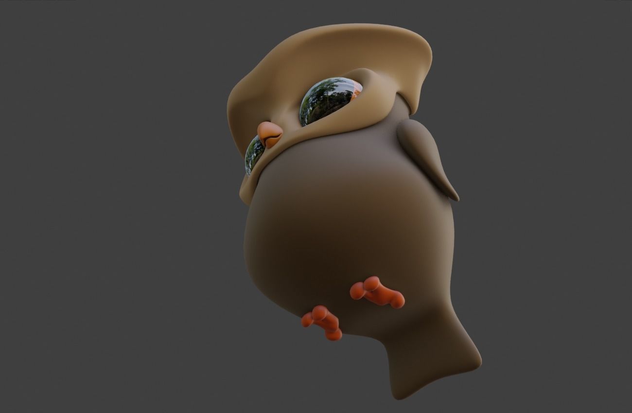 Cartoon Owl 3D model_5