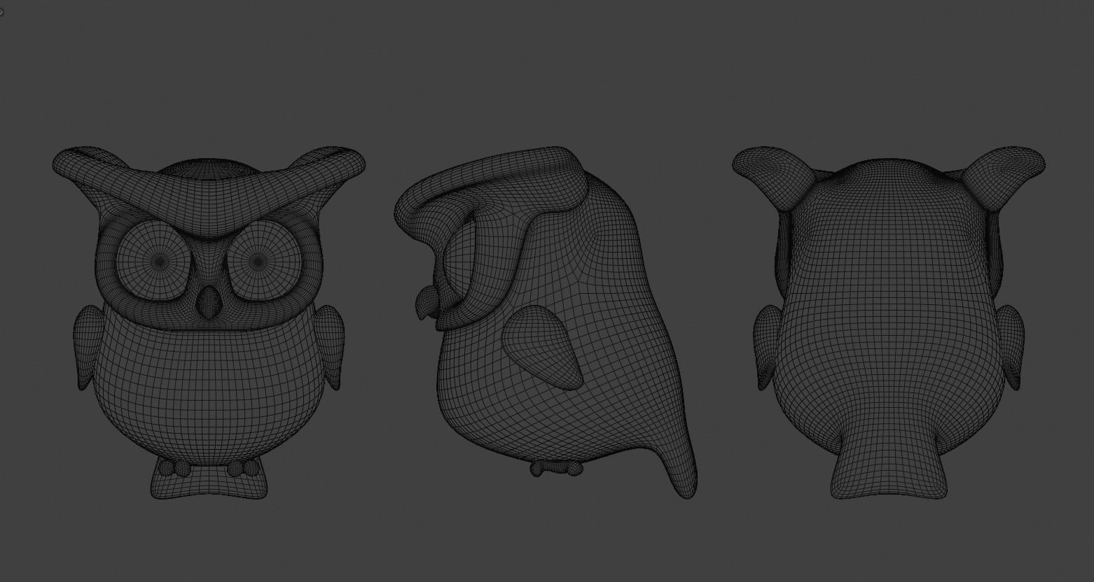 Cartoon Owl 3D model_9