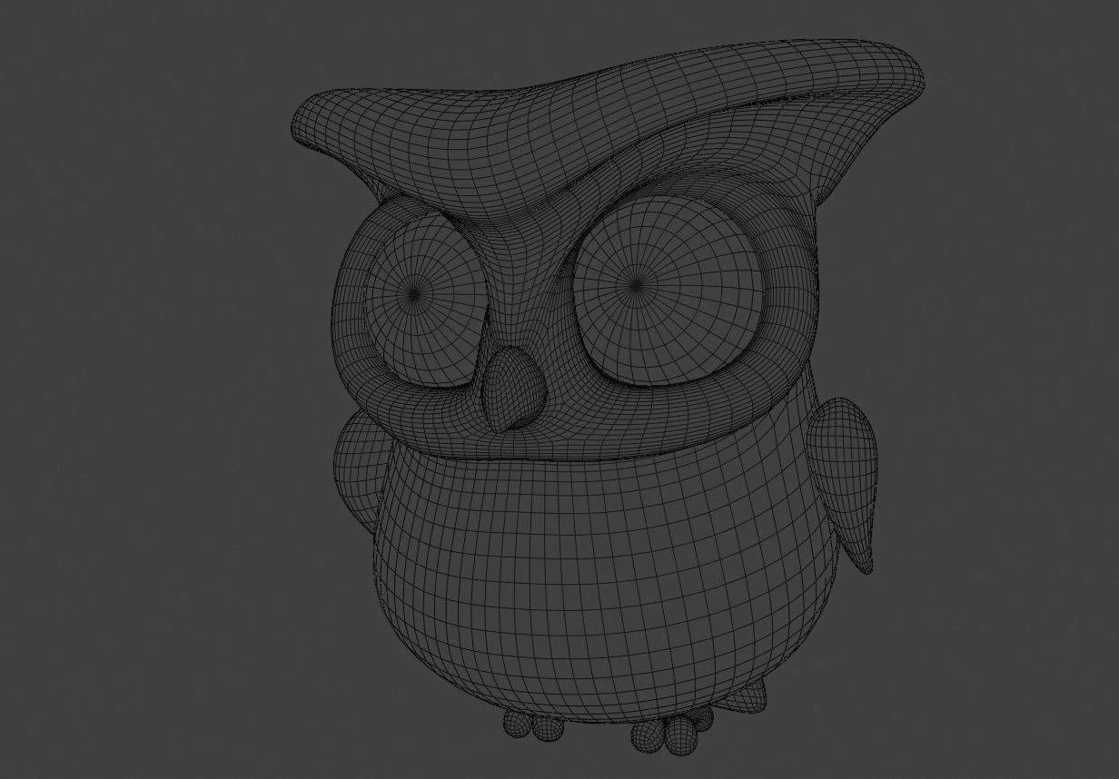Cartoon Owl 3D model_8
