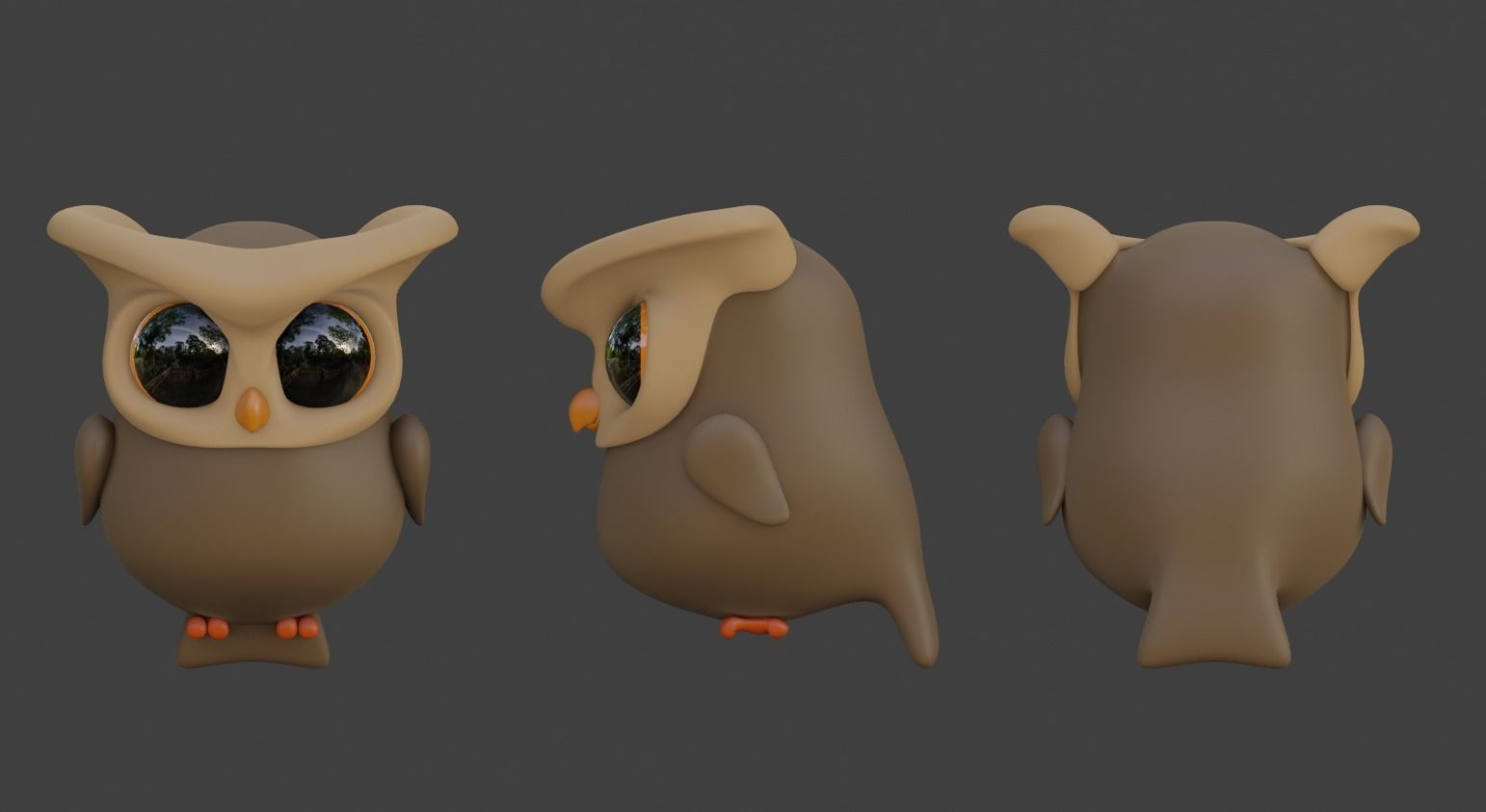 Cartoon Owl 3D model_1