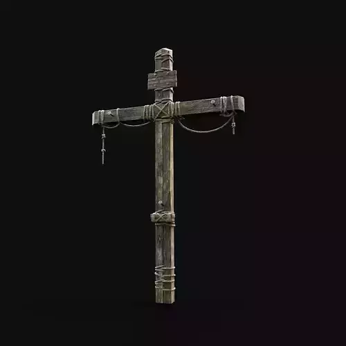CROSS BIBLICAL JESUS CHRIST GOD SYMBOL WOODEN TORMENT DEVICE Low-poly 3D model