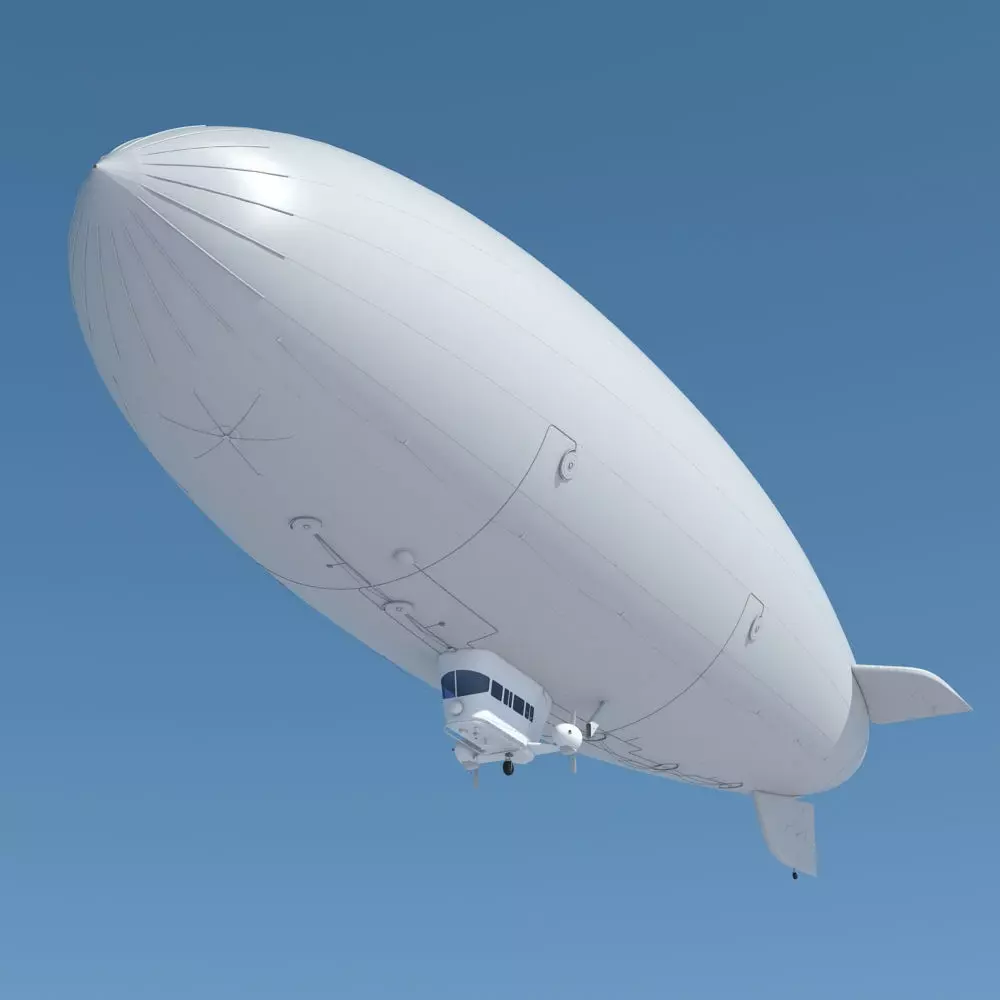 Generic Blimp Airship 3D model_0