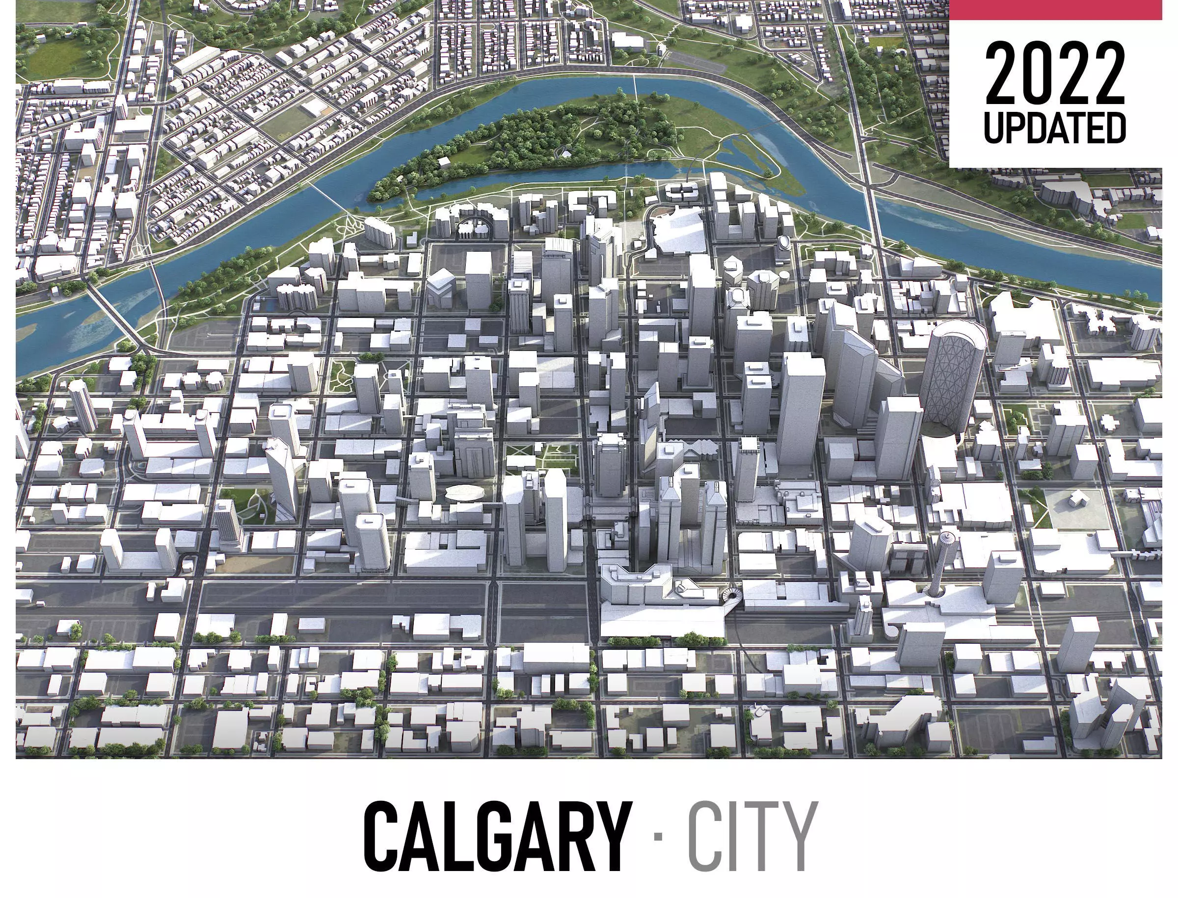 Calgary Low-poly 3D model