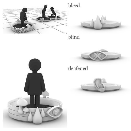condition marker stackable rings bleed blind deafened 3D print model