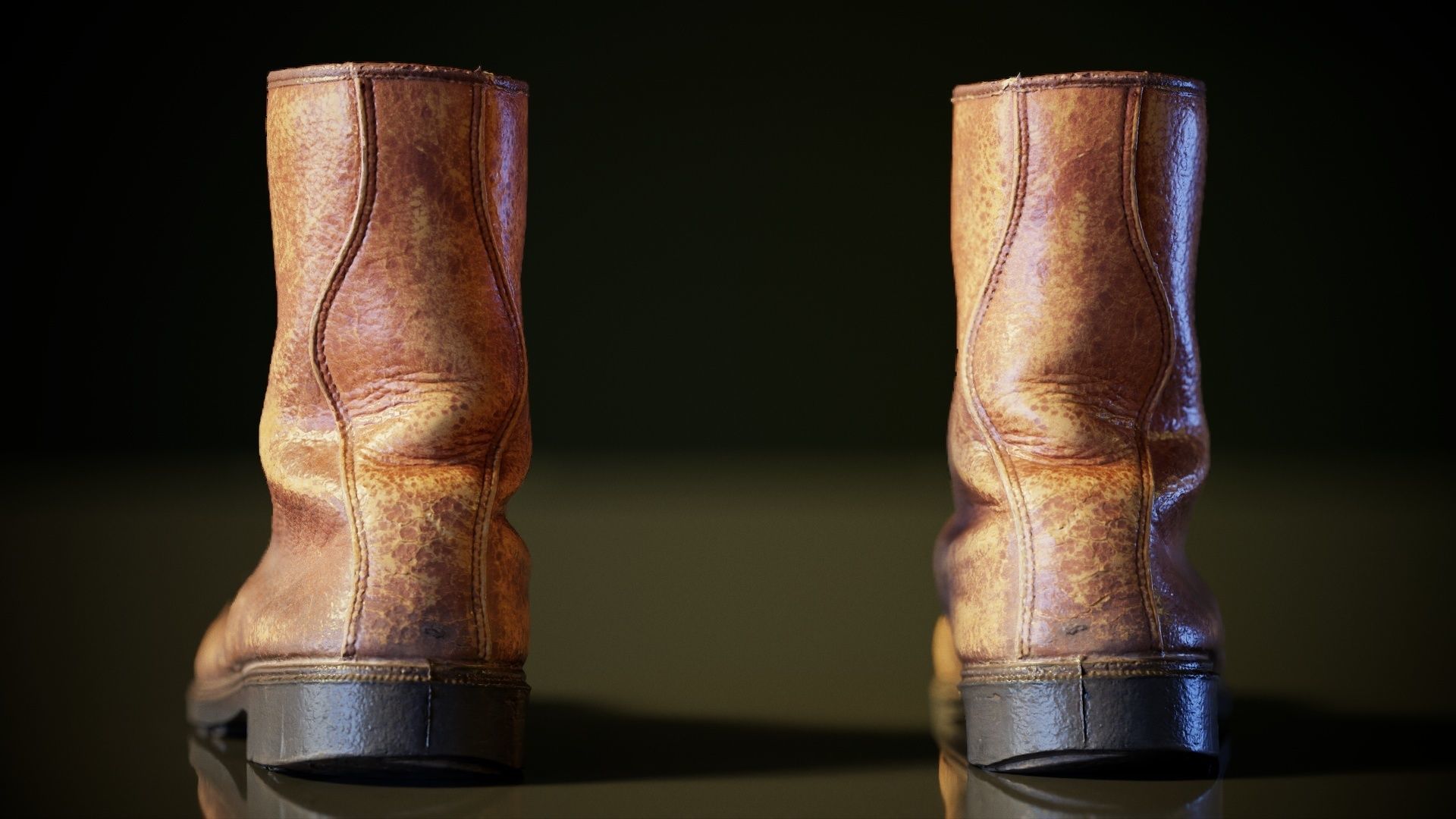 Worn Out Boot R Low-poly 3D model_8