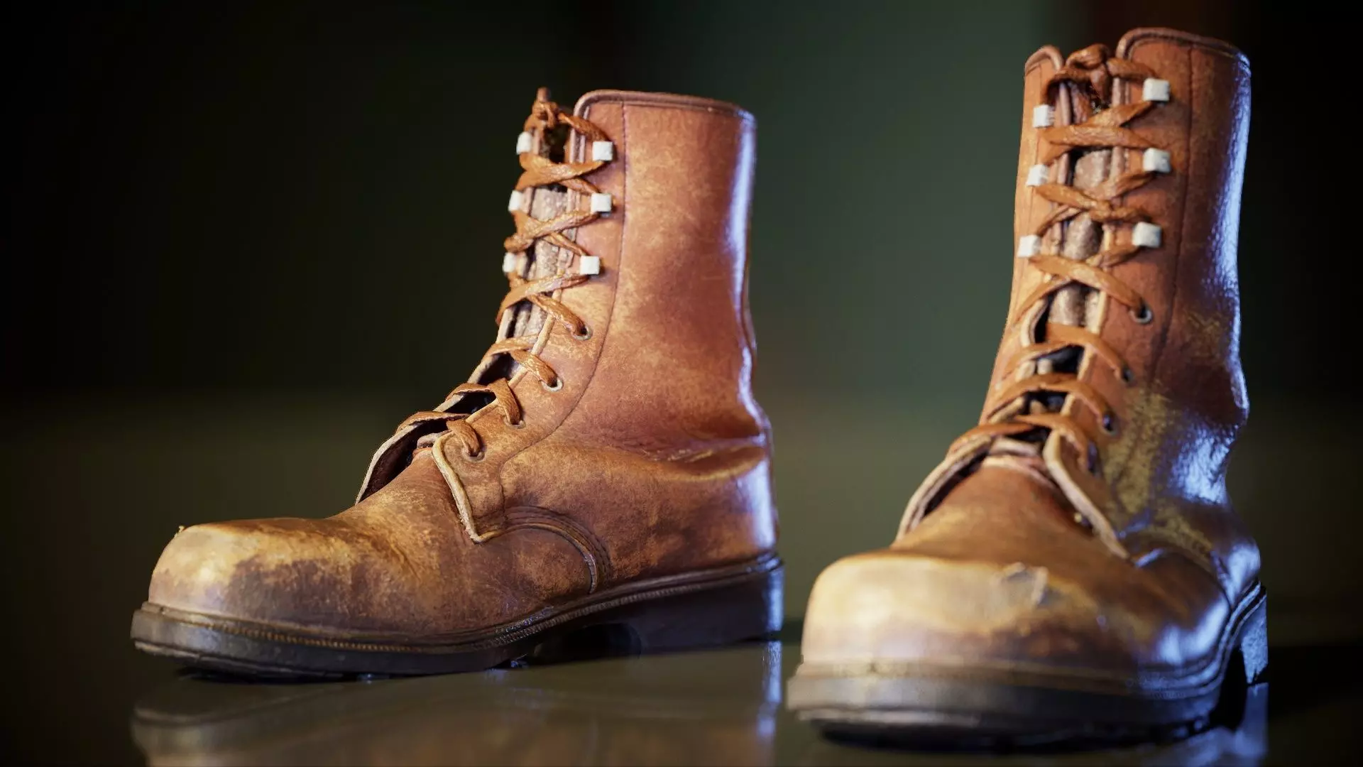 Worn Out Boot R Low-poly 3D model_0