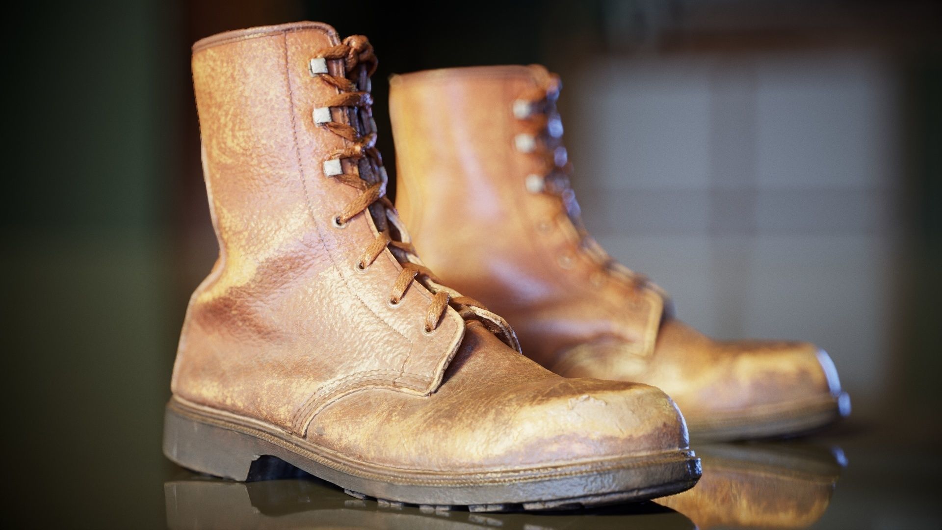 Worn Out Boot R Low-poly 3D model_5