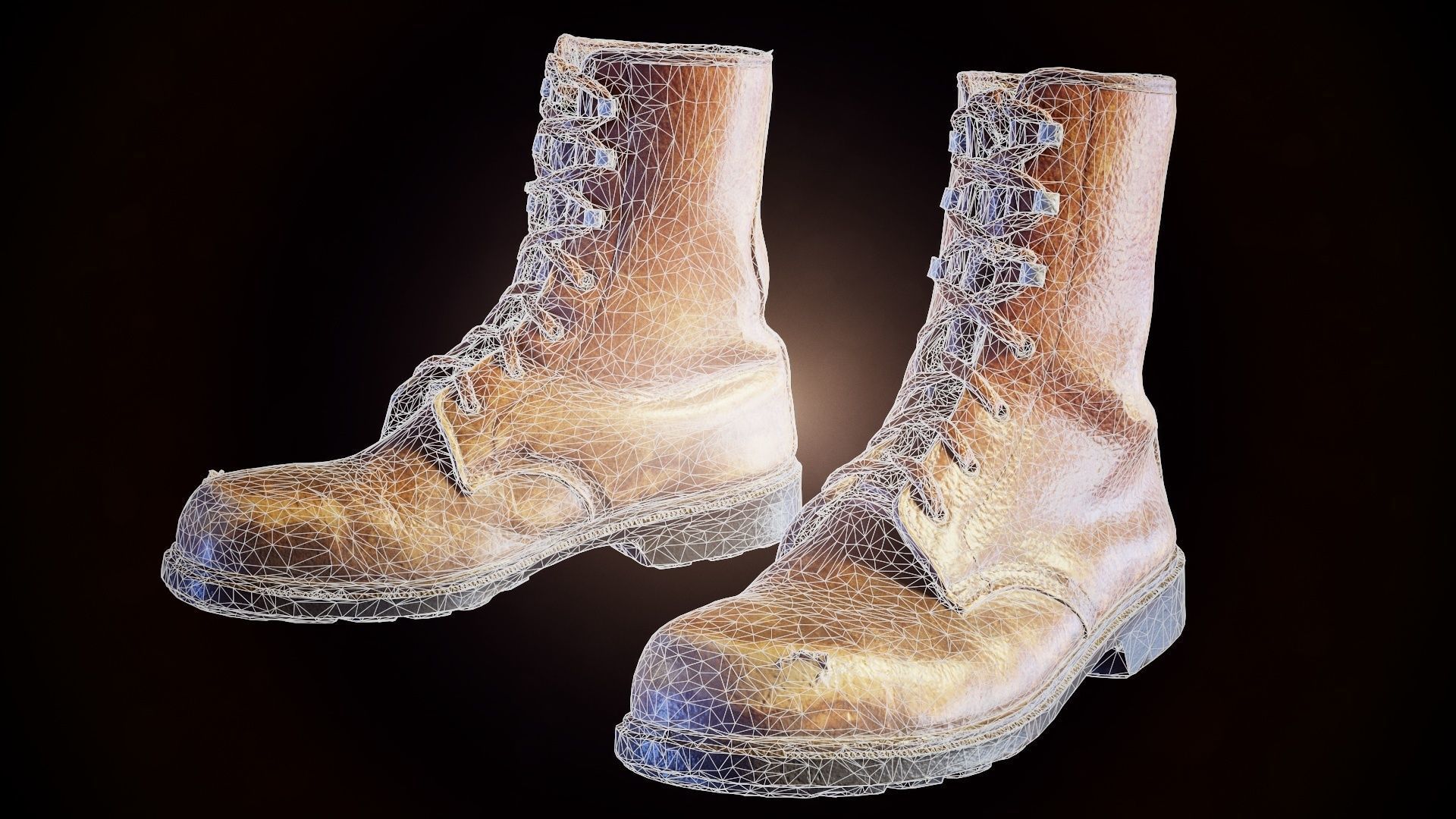 Worn Out Boot R Low-poly 3D model_9