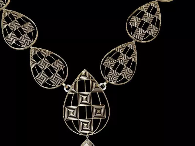 Contemporary pear jali necklace stl verified 3D print model