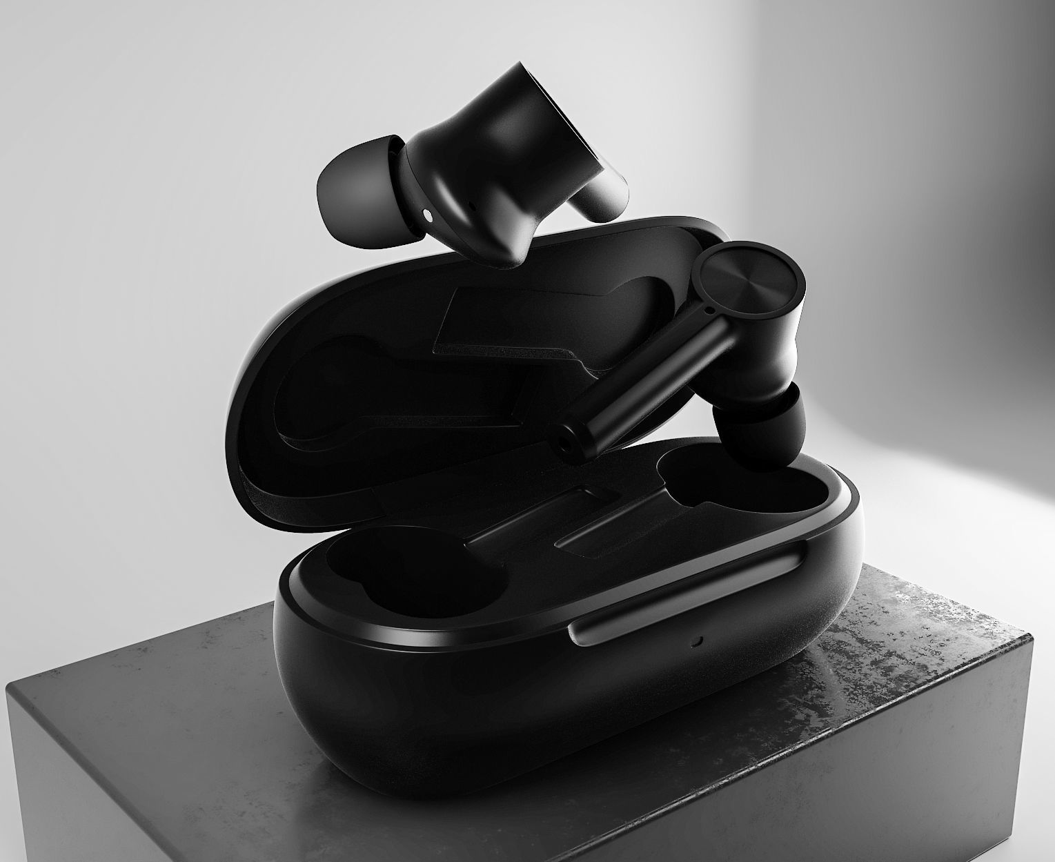 Earbuds model with case 3D model_1